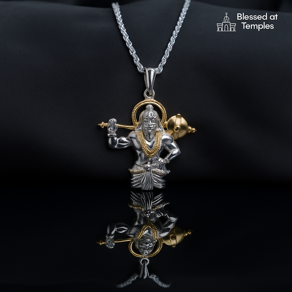 Jai Hanuman Gold-Silver Pendant with Chain