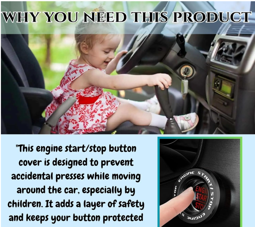 Rotary Push Start Stop Button Cover